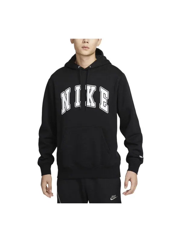 Толстовка club hoodie 'black white' Nike — изображение 1 из 4, черный/белый