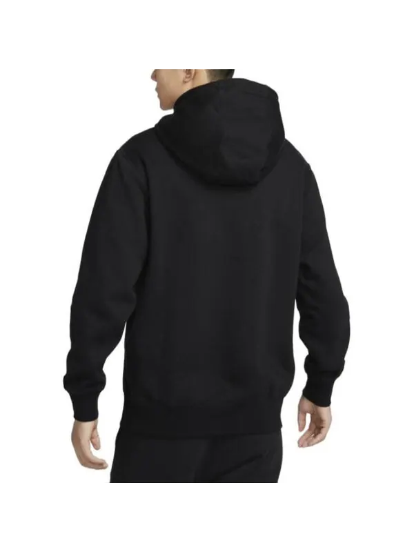 Толстовка club hoodie 'black white' Nike — изображение 2 из 4, черный/белый