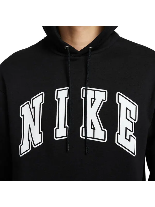 Толстовка club hoodie 'black white' Nike — изображение 3 из 4, черный/белый