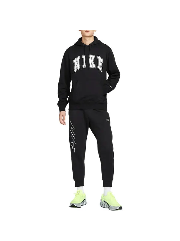 Толстовка club hoodie 'black white' Nike — изображение 4 из 4, черный/белый