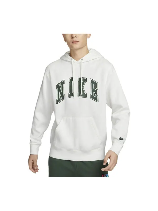 Толстовка club hoodie 'white green' Nike — изображение 1 из 4, белый/зеленый