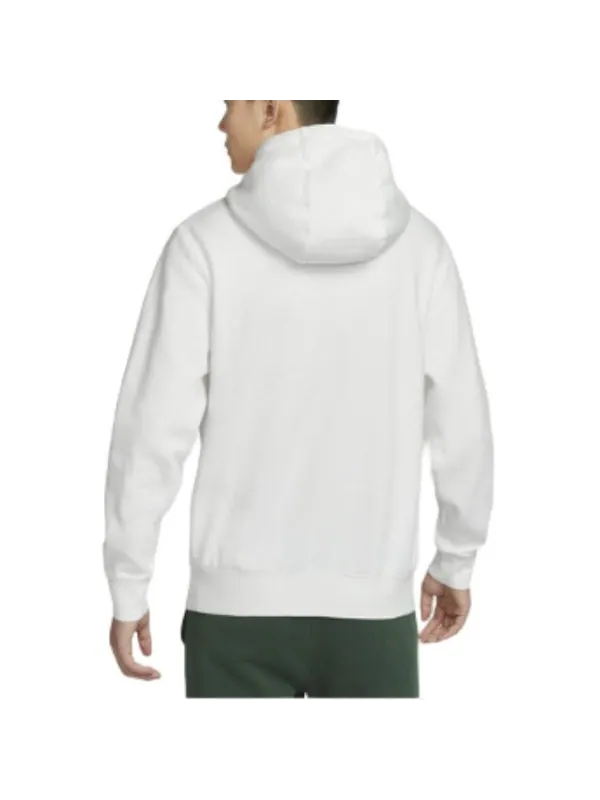 Толстовка club hoodie 'white green' Nike — изображение 2 из 4, белый/зеленый