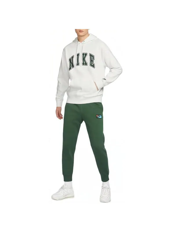 Толстовка club hoodie 'white green' Nike — изображение 3 из 4, белый/зеленый