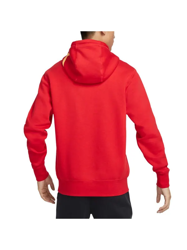 Толстовка ja club fleece basketball hoodie asia sizing 'university red gold' Nike — изображение 2 из 2, красный/золотистый