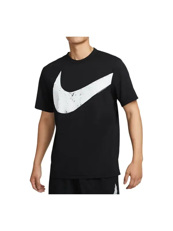 Футболка hyverse dri-fit t-shirt 'big swoosh black' Nike — изображение 1 из 3, черный/белый