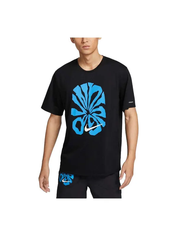 Футболка rise 365 run energy dri fit running t shirt asia sizing Nike — изображение 1 из 2, черный