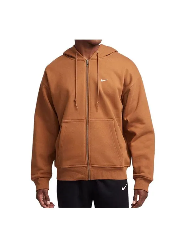 Куртка solo swoosh jacket 'brown' Nike — изображение 1 из 3, коричневый/белый