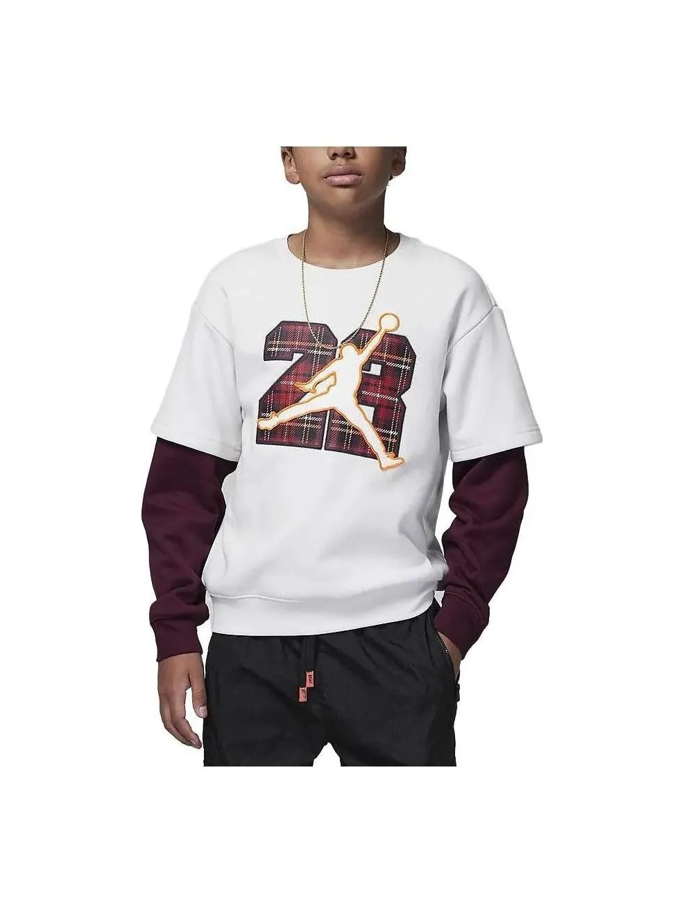 Спортивный топ (PS) Air Jordan 23 2fer Crew Top 'Phantom' FZ1677-030 — изображение 1 из 3, фантомный