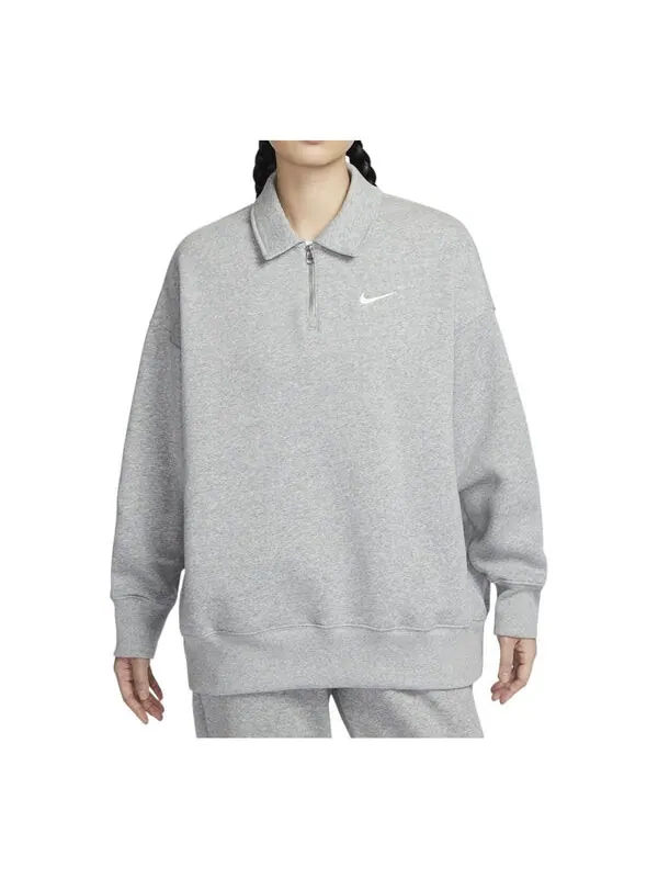 Футболка sportswear phoenix fleece 'grey' Nike — изображение 1 из 4, серый/белый
