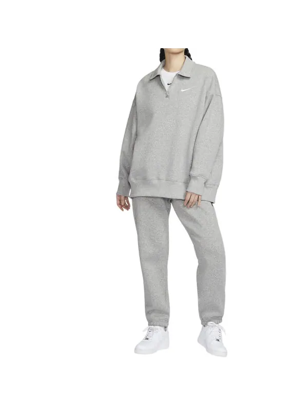 Футболка sportswear phoenix fleece 'grey' Nike — изображение 4 из 4, серый/белый