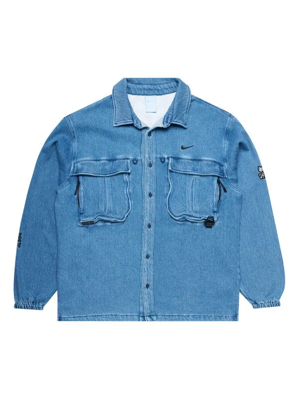 Рубашка x nocta opal button-down denim shirts 'blue denim' Nike — изображение 1 из 2, синий джинсовый синий