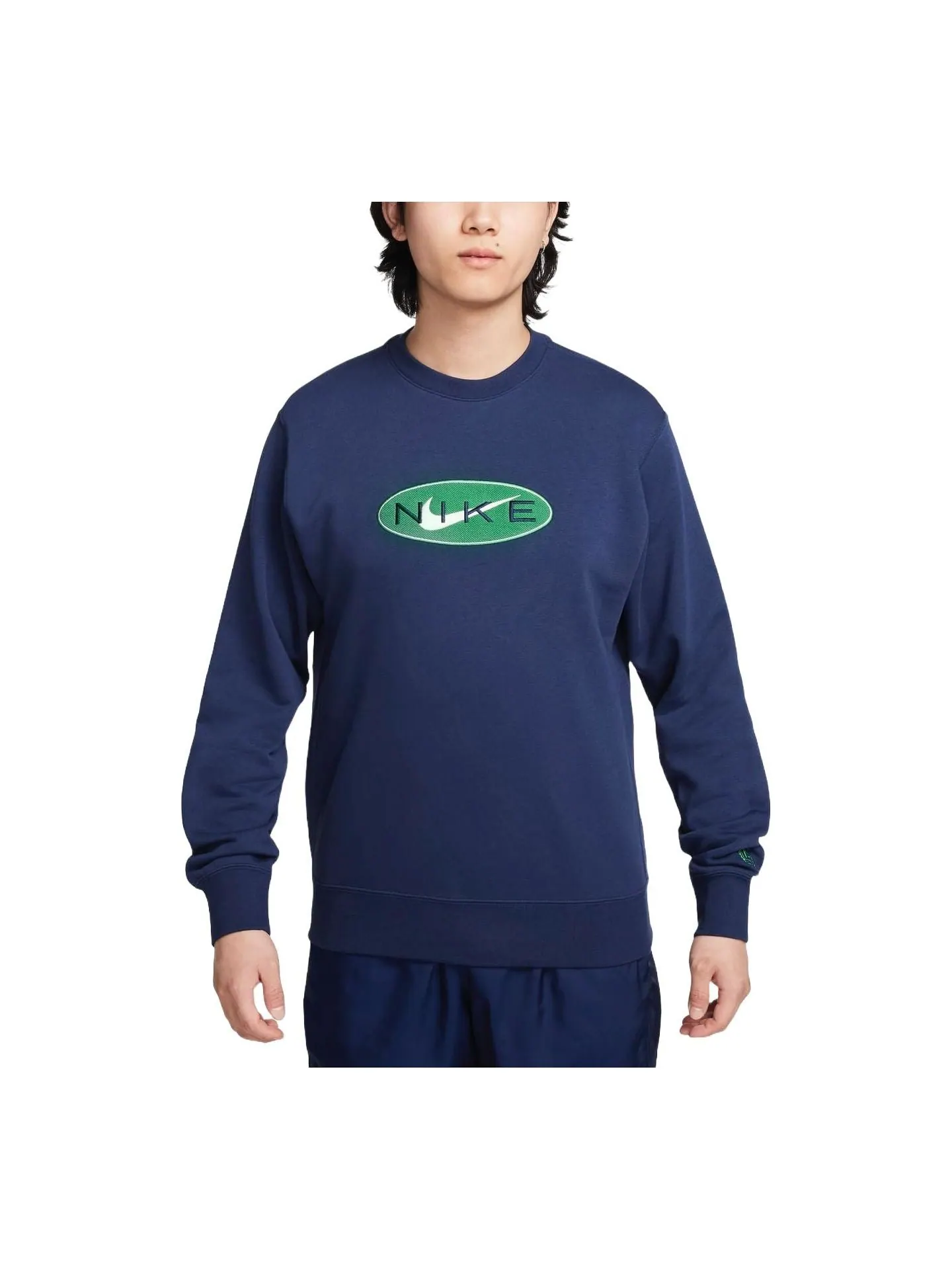 Спортивная толстовка Nike Sportswear French Terry Crewneck Sweatshirt Asia Sizing 'Midnight Navy' FZ4729-410, темно-синий