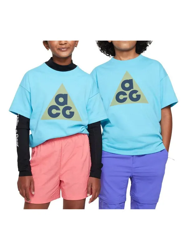 Футболка с графическим принтом acg dri fit Nike — изображение 1 из 2, светлый синий