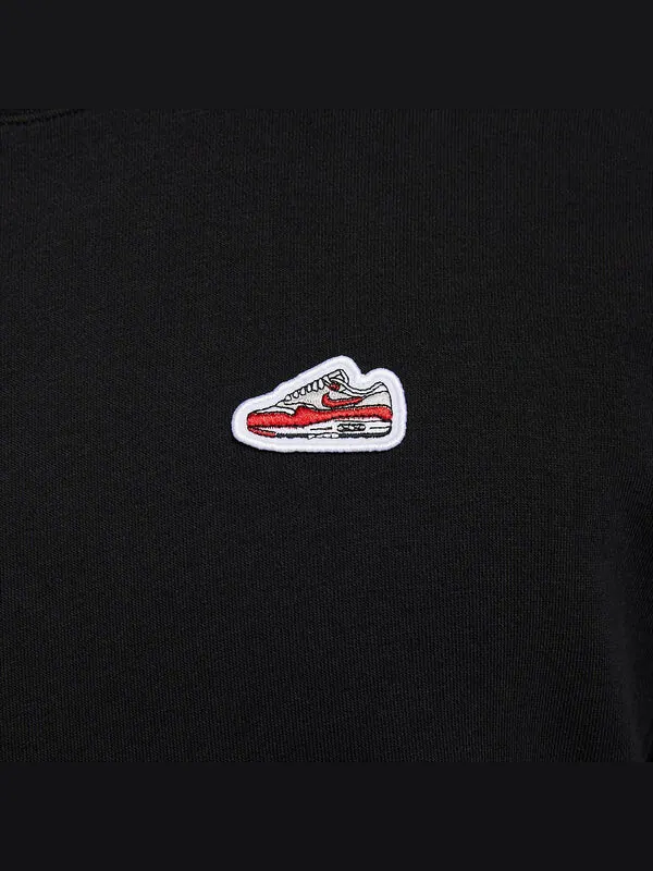 Рубашка французский трикотаж с круглым вырезом толстовка Nike — изображение 4 из 4, черный/белый