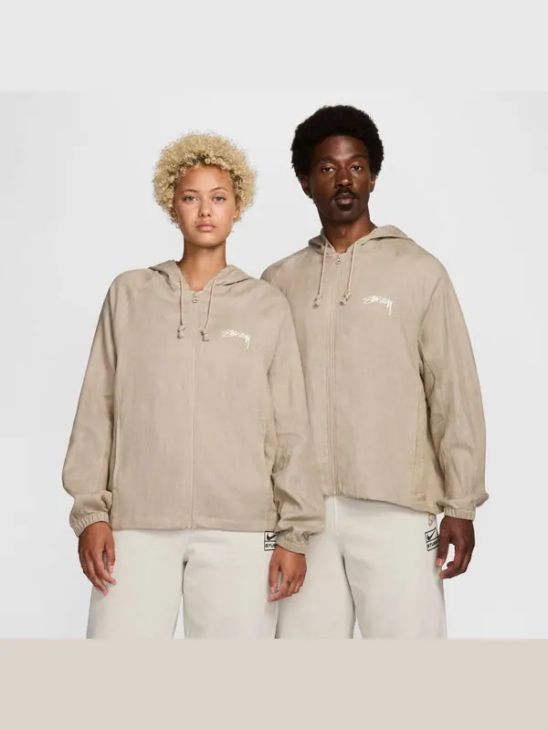 Куртка x stussy льняная куртка с капюшоном Nike — изображение 2 из 4, бежевый/белый