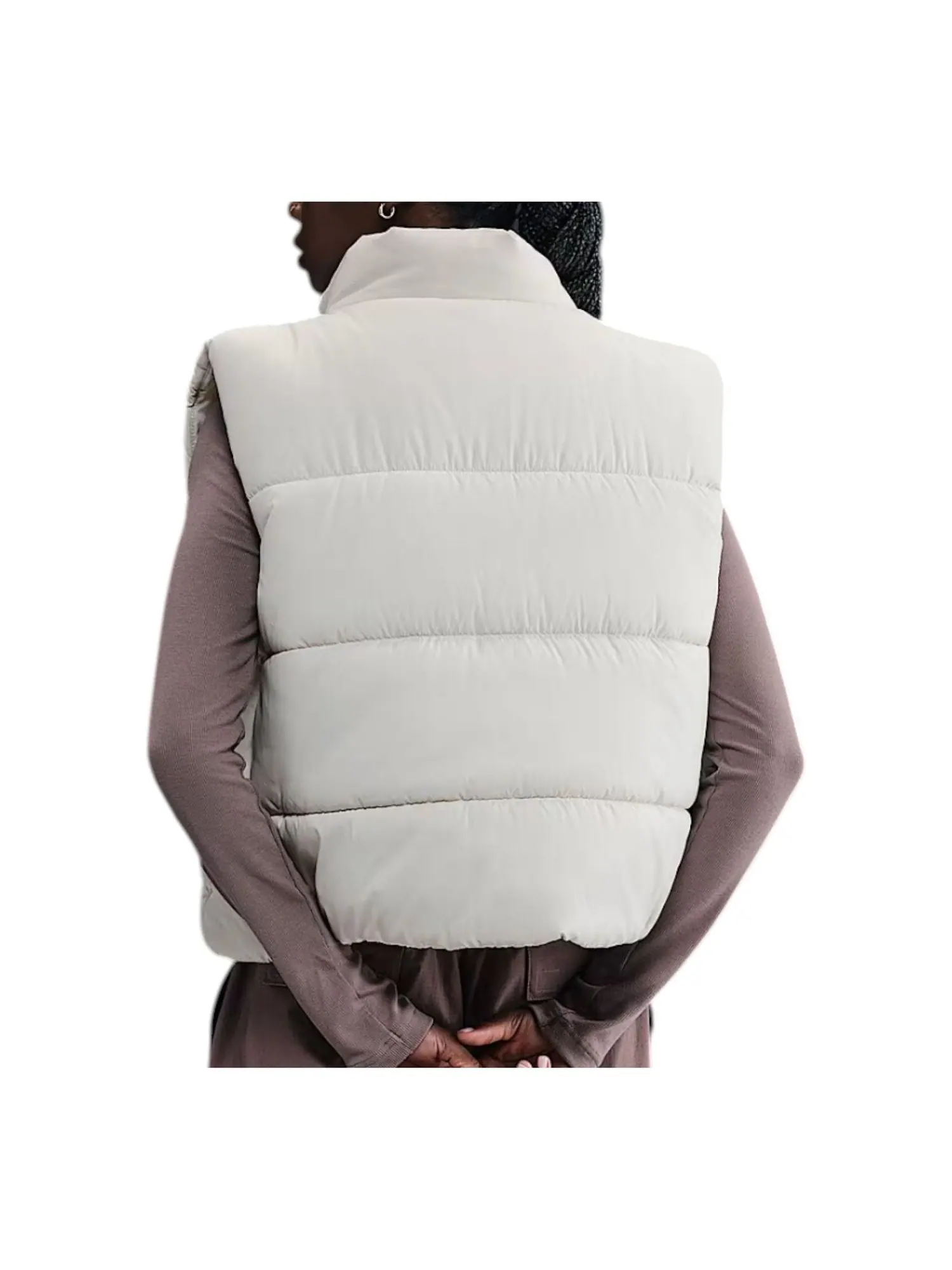 (WMNS) Nike Therma-FIT Loose-Fit Classic Puffer Vest 'Light Bone' — изображение 2 из 2, светлый/белый