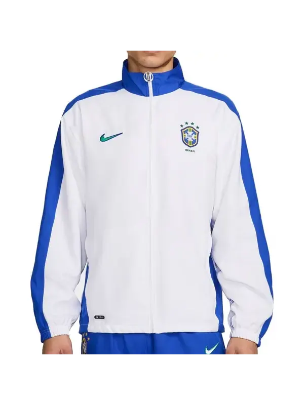 Куртка brazil 1998 reissue football replica tracksuit jacket 'white lyon blue' Nike — изображение 1 из 4, белый/синий