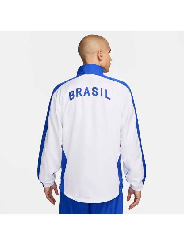 Куртка brazil 1998 reissue football replica tracksuit jacket 'white lyon blue' Nike — изображение 2 из 4, белый/синий
