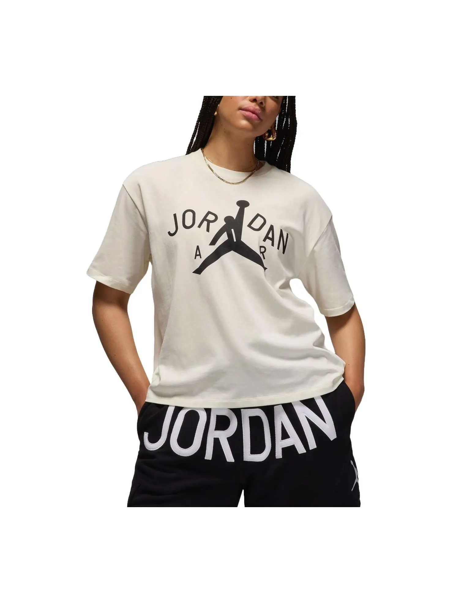 Футболка Air Jordan x Nina Chanel Abney T-shirt Asia Sizing 'Sail' — изображение 1 из 2, бежевый