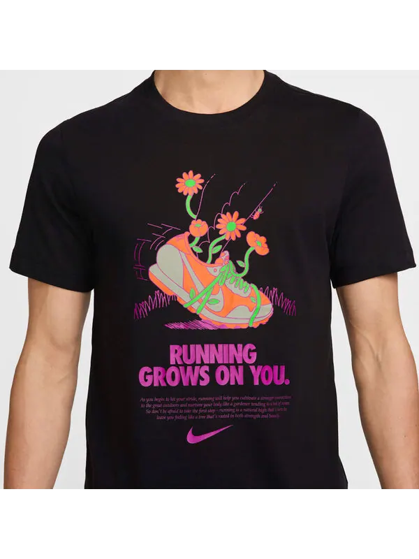 Футболка для бега Dri Fit Nike — изображение 2 из 2, черный