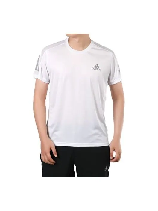 Футболка Men's adidas Running Sports Short Sleeve White T-Shirt — изображение 1 из 4, белый