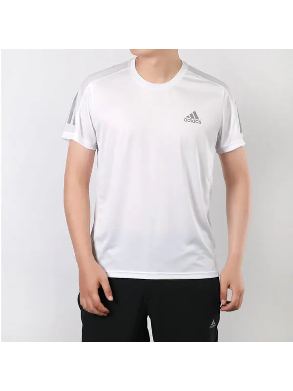 Футболка Men's adidas Running Sports Short Sleeve White T-Shirt — изображение 3 из 4, белый