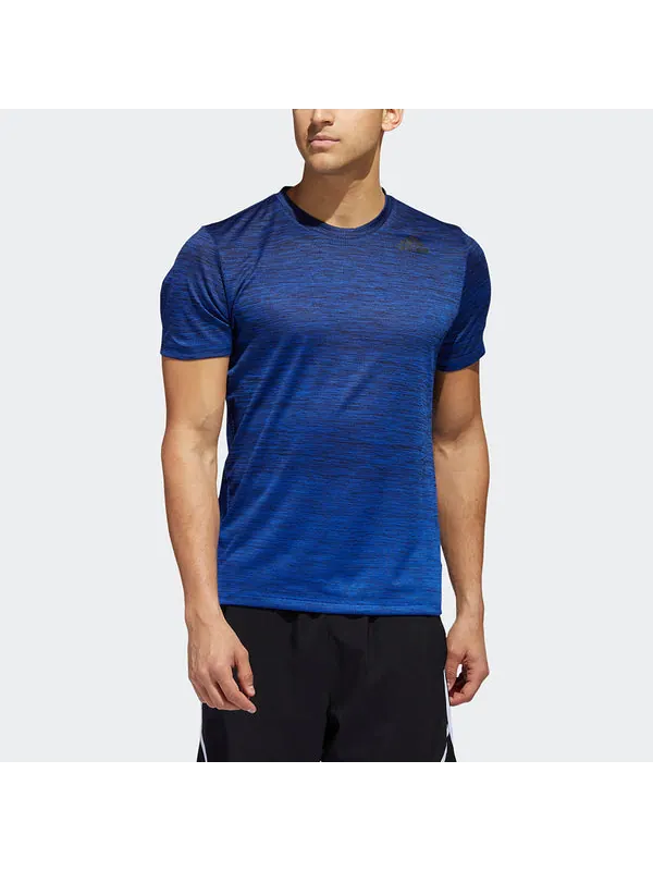 Футболка gradient tee sports crew-neck short sleeve blue Adidas — изображение 3 из 4, синий