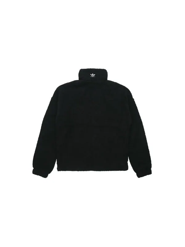 Куртка adidas originals Contrasting Colors Large logo Pattern lamb's wool Jacket Black — изображение 2 из 4, черный