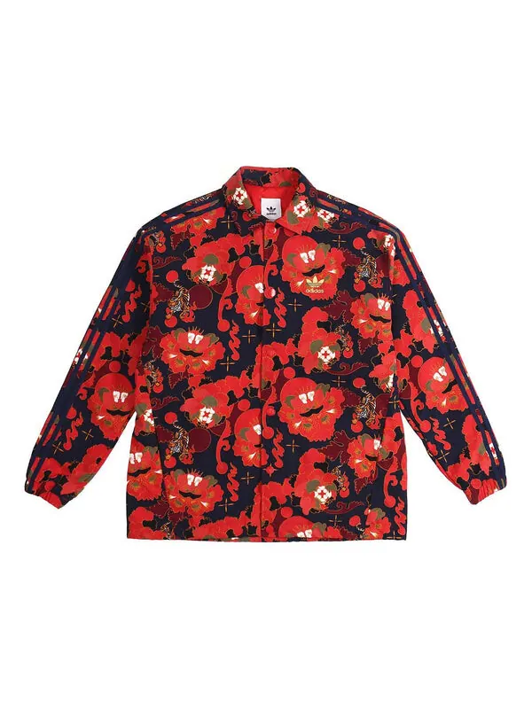 Куртка adidas LNY COACH Jacket COLLEGIATE NAVY / SCARLET / MULTICOLOR / GOLD METALLIC — изображение 1 из 4, красный