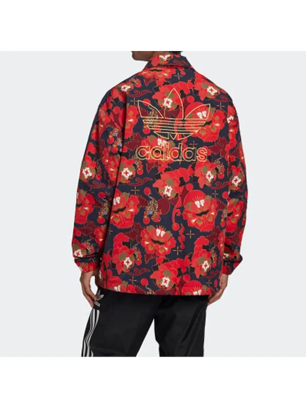 Куртка adidas LNY COACH Jacket COLLEGIATE NAVY / SCARLET / MULTICOLOR / GOLD METALLIC — изображение 4 из 4, красный