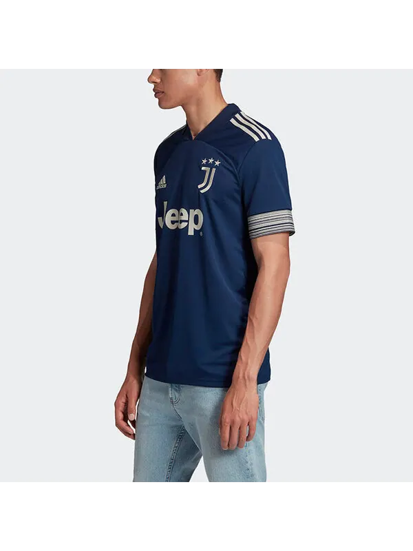 Футболка juve a jsy juventus away fan edition v-образный вырез спортивная майка Adidas — изображение 3 из 4, синий