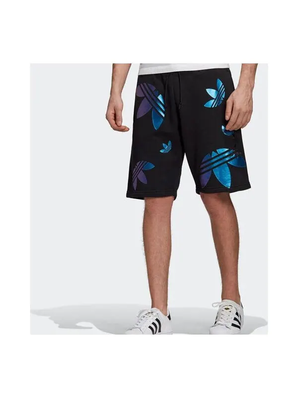 Шорты originals blue logo printing casual shorts black Adidas — изображение 1 из 4, черный