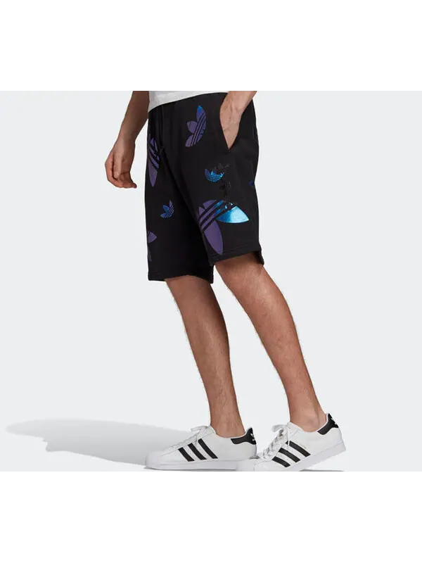 Шорты originals blue logo printing casual shorts black Adidas — изображение 2 из 4, черный