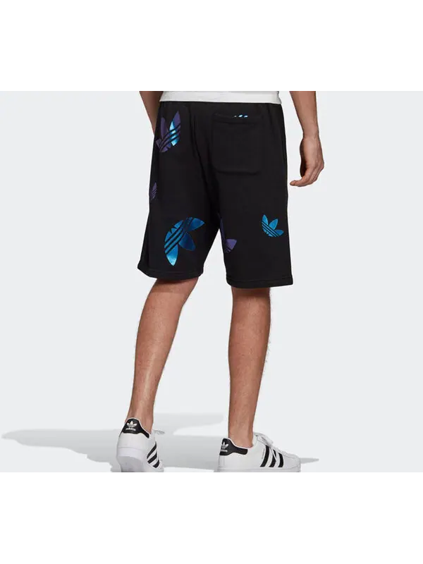 Шорты originals blue logo printing casual shorts black Adidas — изображение 3 из 4, черный