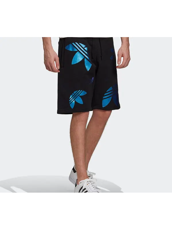 Шорты originals blue logo printing casual shorts black Adidas — изображение 4 из 4, черный