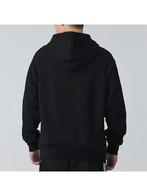 Толстовка adidas originals Colorblock logo Printing Fleece Lined hooded Pullover Black — изображение 4 из 4, черный