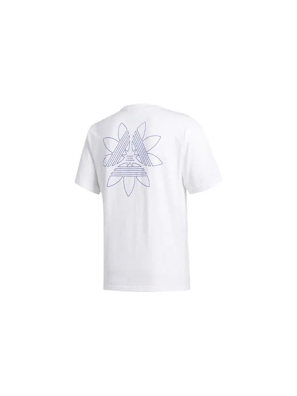 Футболка originals tri-foil tee printing round neck pullover sports short sleeve white Adidas — изображение 2 из 4, белый