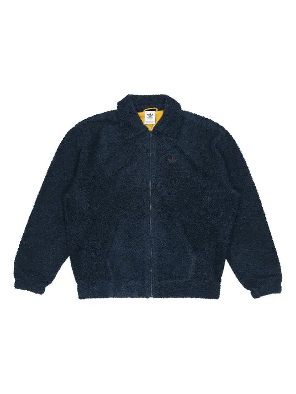 Куртка adidas originals Embroidered Logo lapel lamb's wool Sports Jacket Navy Blue — изображение 1 из 4, синий