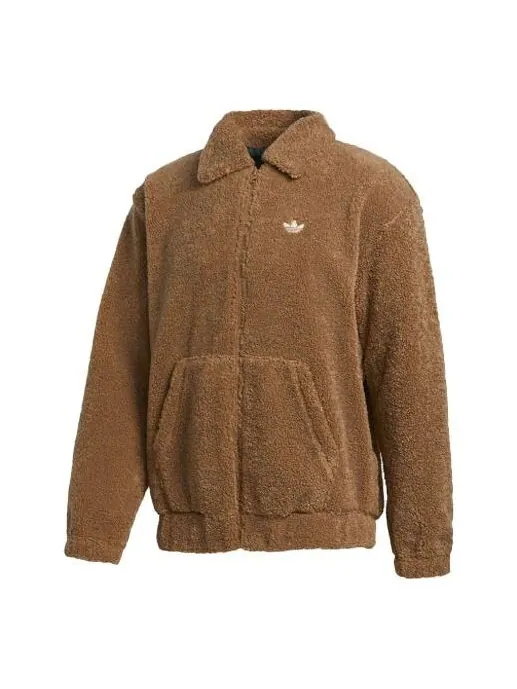 Куртка adidas originals Embroidered Logo lapel lamb's wool Sports Jacket Yellow — изображение 1 из 4, желтый