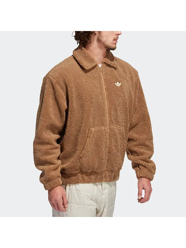 Куртка adidas originals Embroidered Logo lapel lamb's wool Sports Jacket Yellow — изображение 3 из 4, желтый