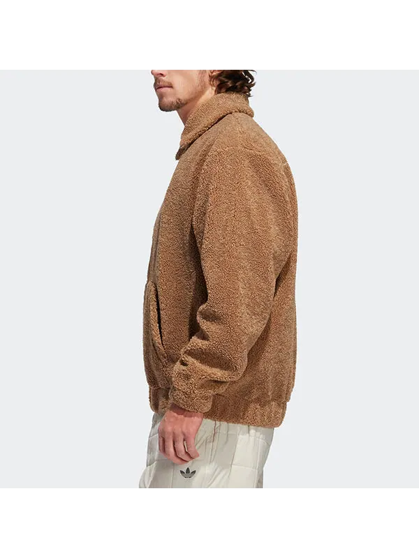 Куртка adidas originals Embroidered Logo lapel lamb's wool Sports Jacket Yellow — изображение 4 из 4, желтый