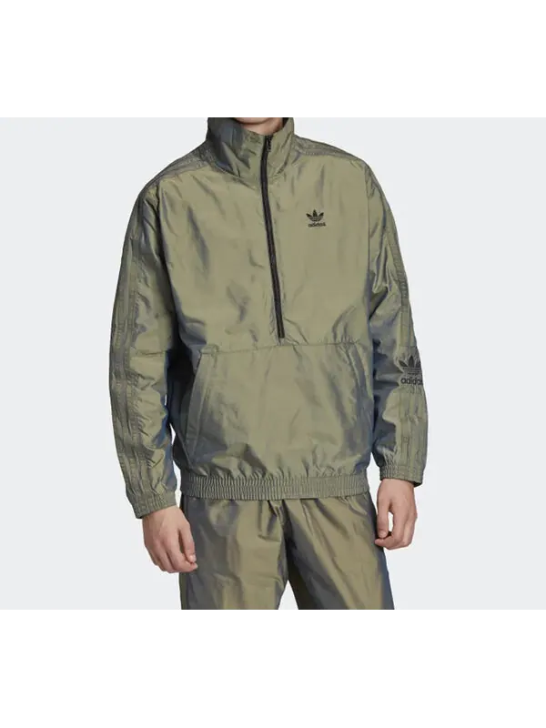 Куртка adidas originals Rainbow Cardigan Sports Zipper Jacket Metallic Green — изображение 3 из 4, золотисто-зеленый