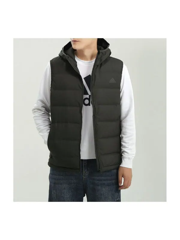 Пуховик adidas Helionic Vest Stay Warm hooded Down Vest Brown — изображение 1 из 4, коричневый
