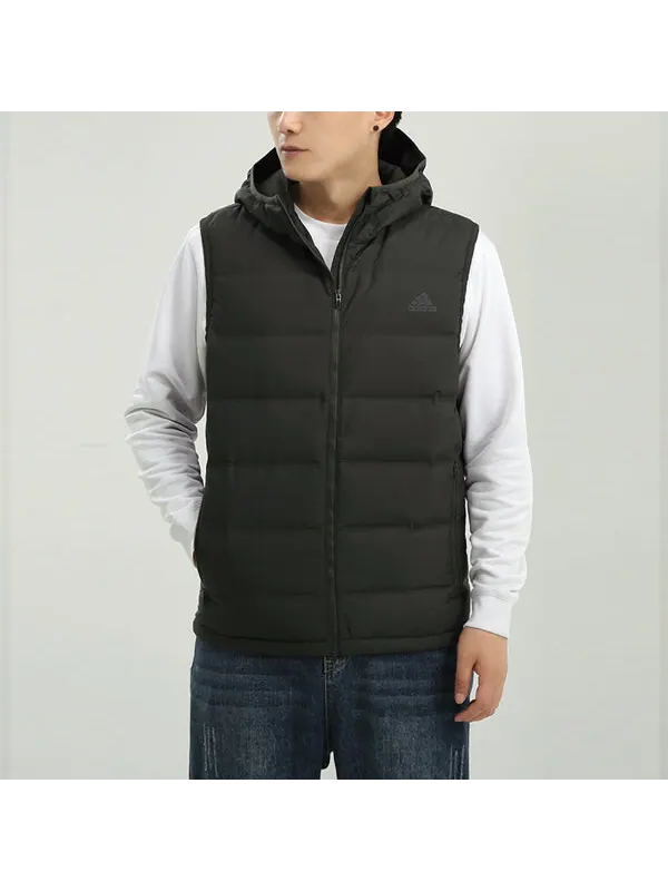 Пуховик adidas Helionic Vest Stay Warm hooded Down Vest Brown — изображение 2 из 4, коричневый