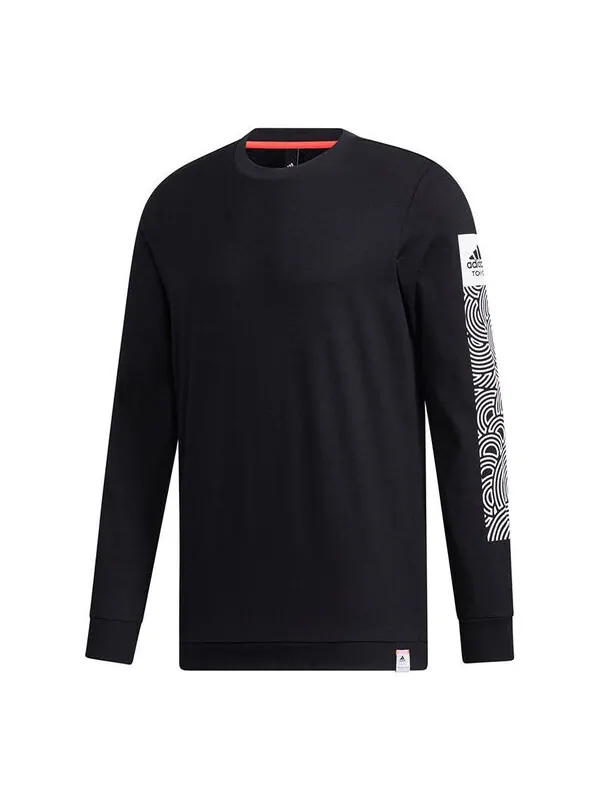 Футболка adidas x Takahashi Riko Crossover Ls Tee M Hiroko Geometry Printing Loose Sports Long — изображение 1 из 4, черный