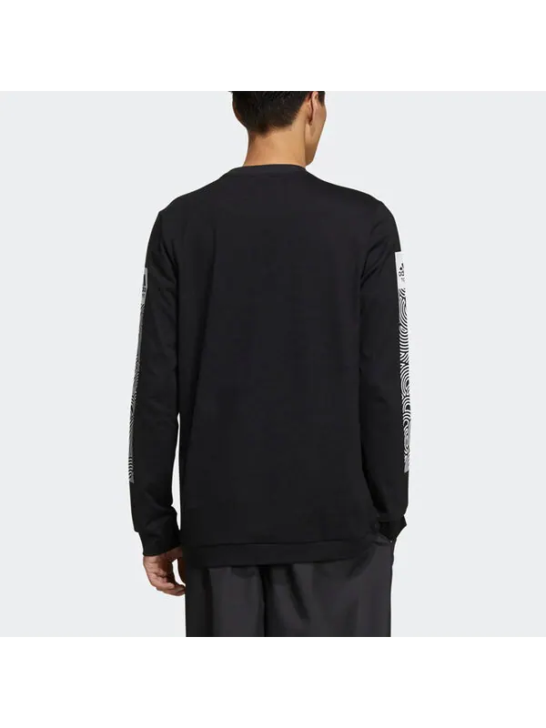 Футболка adidas x Takahashi Riko Crossover Ls Tee M Hiroko Geometry Printing Loose Sports Long — изображение 4 из 4, черный