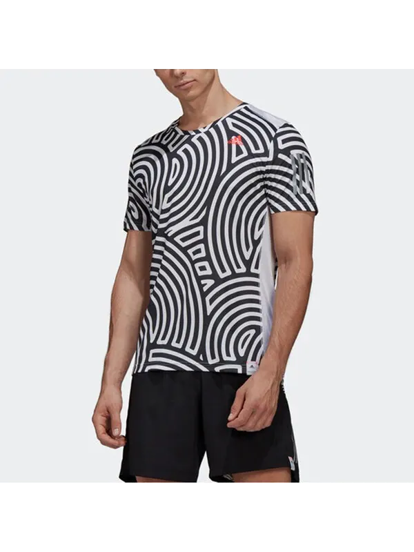 Футболка Men's adidas x Hiroko Takahashi Riko Crossover Round Neck Printing Casual Sports Running — изображение 3 из 4
