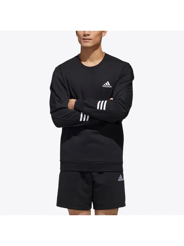 Толстовка logo stamping casual laptop sportswear men's black Adidas — изображение 3 из 4, черный