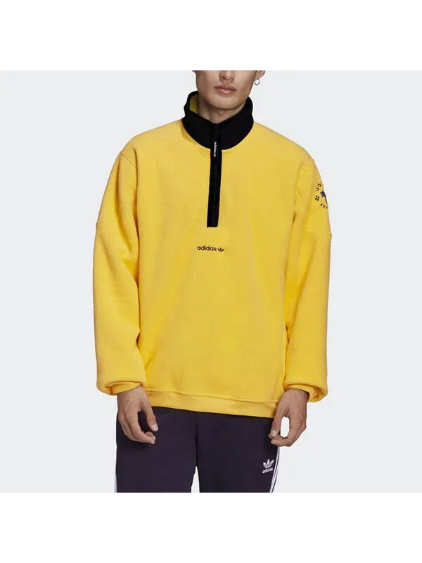 Толстовка originals adv archive hz retro half zipper sports long sleeves yellow Adidas — изображение 3 из 4, желтый