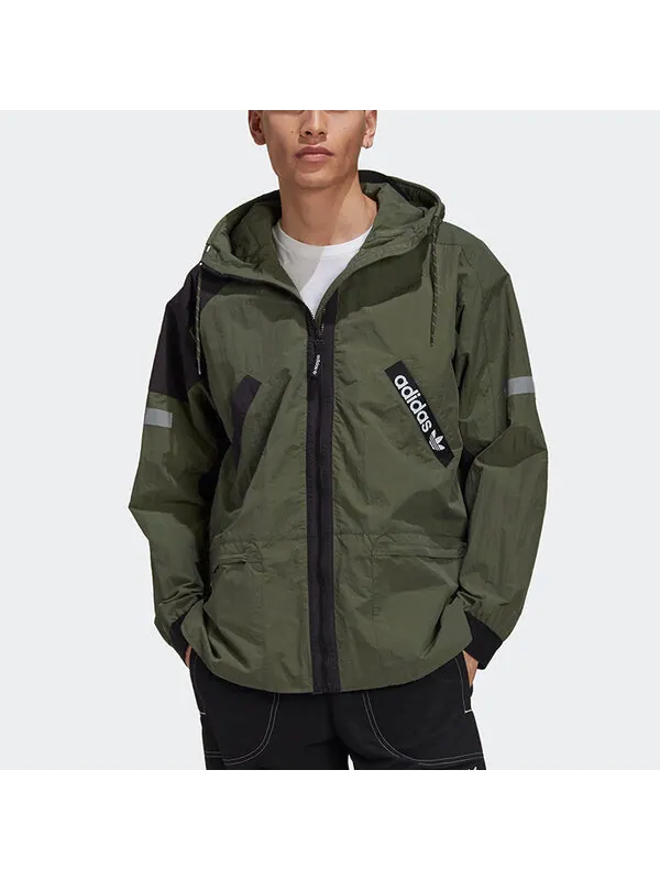 Куртка adidas originals Adv Fz Wb Zipper hooded track Jacket Basic Green — изображение 3 из 4, зеленый